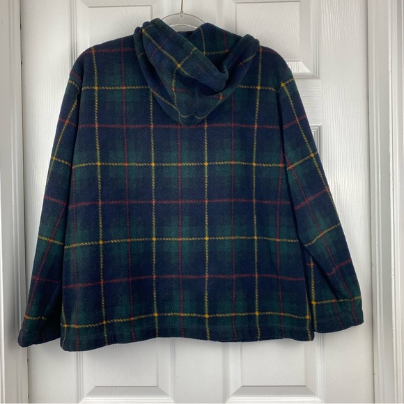 Ralph Lauren Petite Womens Tartan Plaid Zip Up Hooded Fleece Jacket - Picture 2 of 4